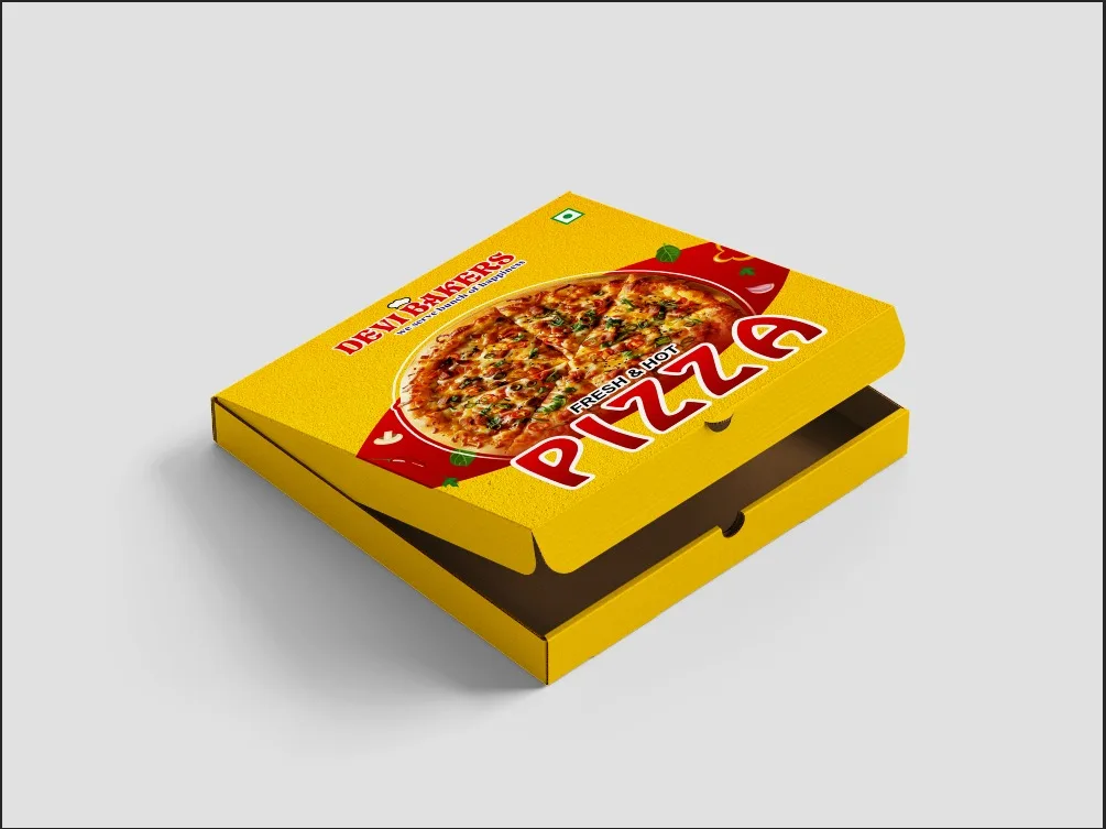 multicolor printed pizza box